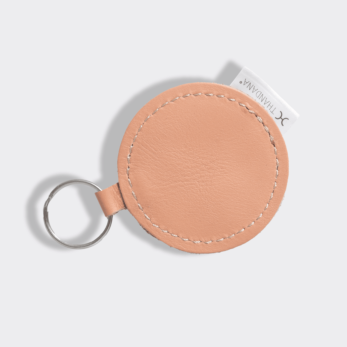 Key Ring Disc | Genuine Leather Coral Leather Key Ring by Thandana