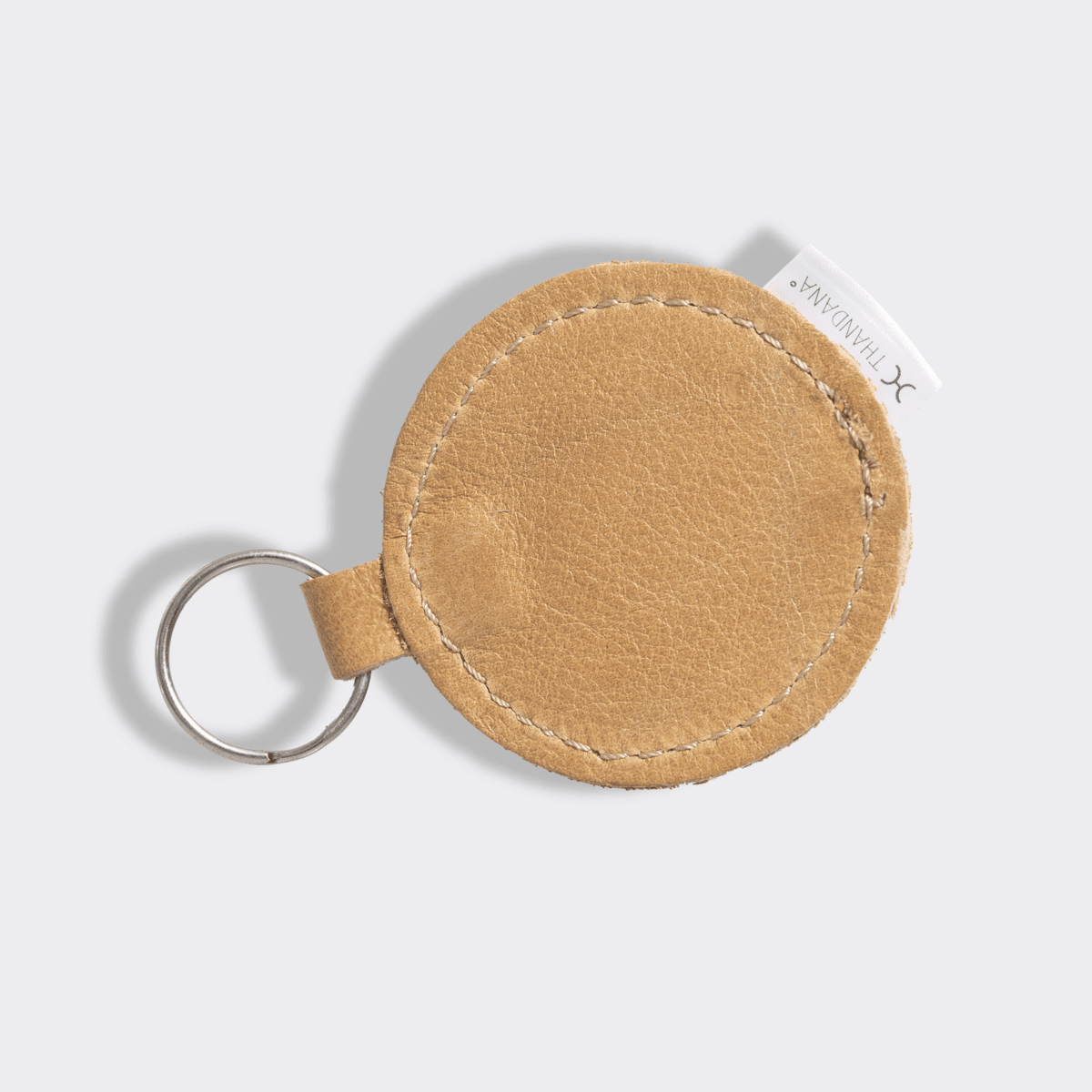 Key Ring Disc | Genuine Leather Hazelnut Leather Key Ring by Thandana