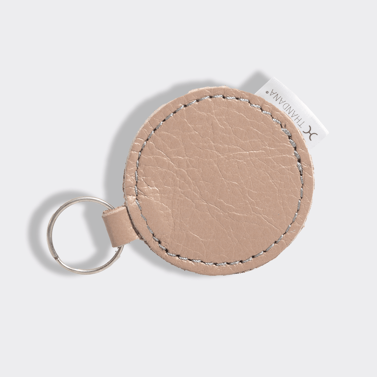 Key Ring Disc | Genuine Leather Rose Gold Leather Key Ring by Thandana