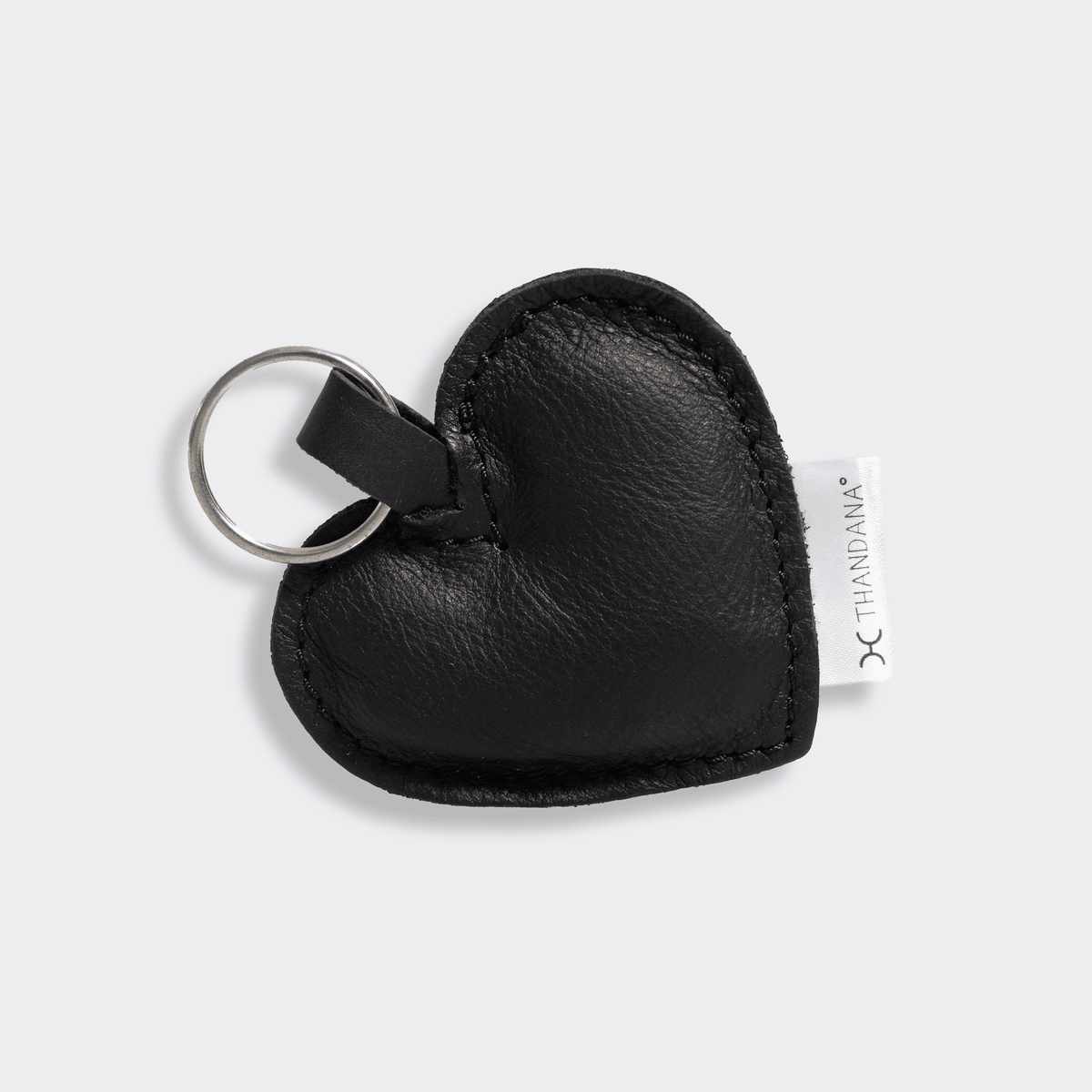 Key Ring Heart | Genuine Leather Black Leather Key Ring by Thandana