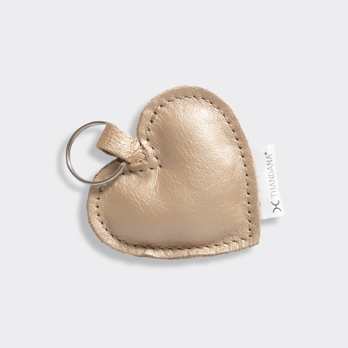 Key Ring Heart | Genuine Leather Champagne Leather Key Ring by Thandana