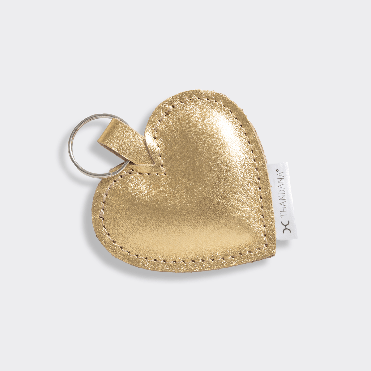 Key Ring Heart | Genuine Leather Gold Leather Key Ring by Thandana
