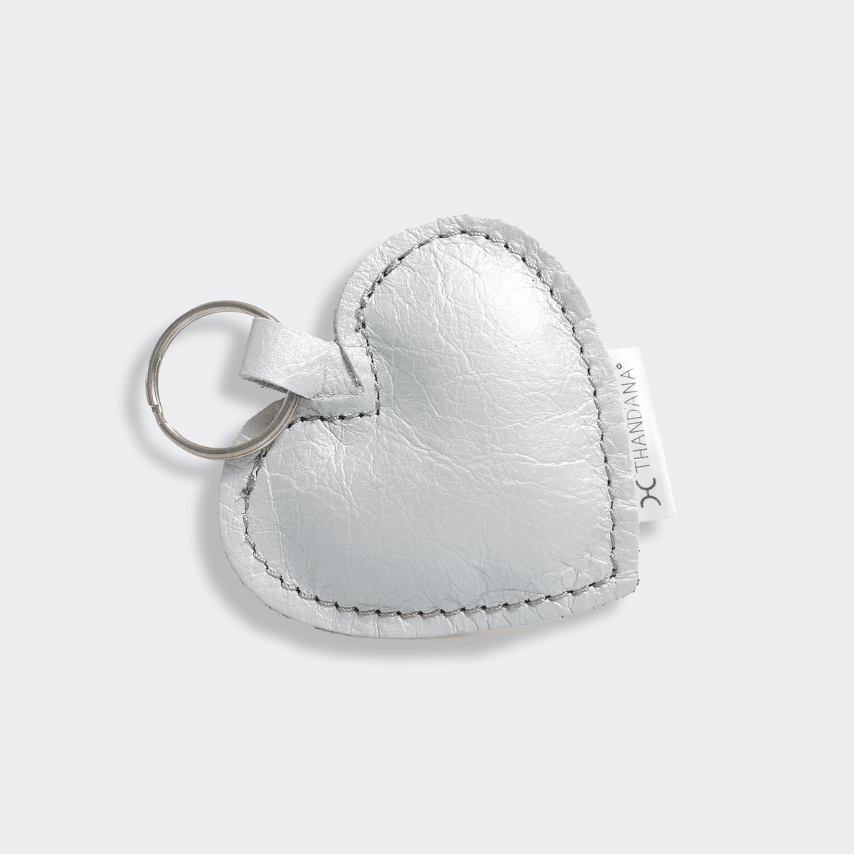 Key Ring Heart | Genuine Leather Silver Leather Key Ring by Thandana