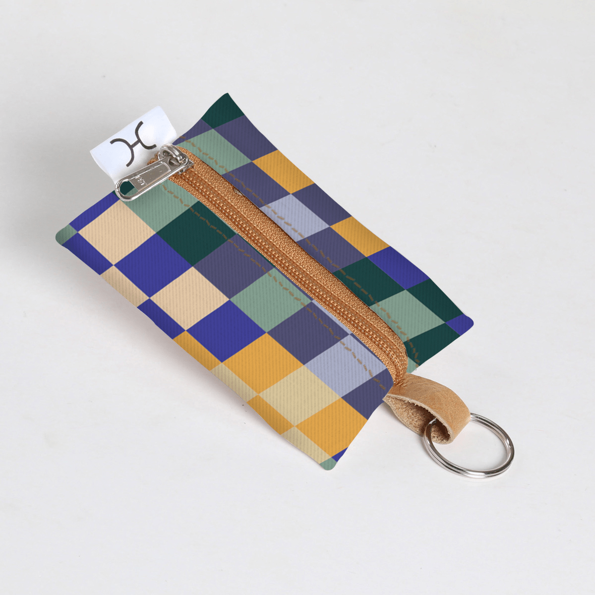 Key Ring | Laminated Fabric Checker - Jet Key Ring by Thandana