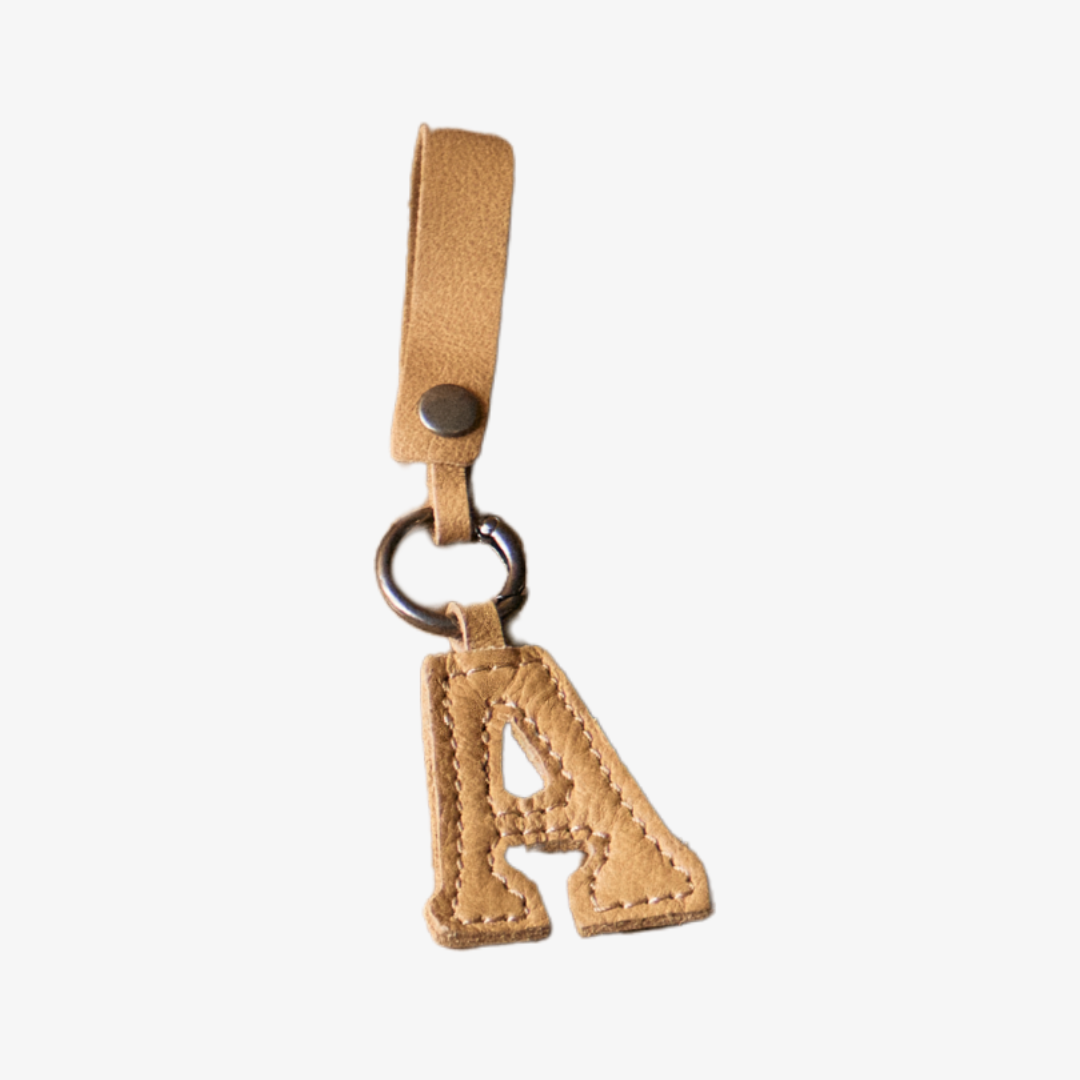 Key Ring Letters | Genuine Leather a Key Ring / Aqua Leather Key Ring by Thandana