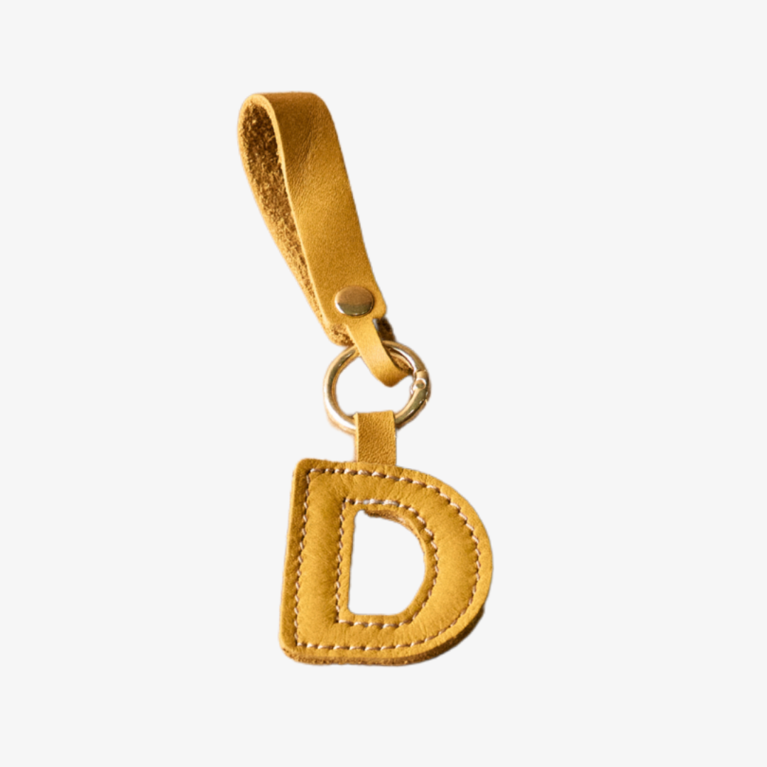 Key Ring Letters | Genuine Leather d Key Ring / Aqua Leather Key Ring by Thandana