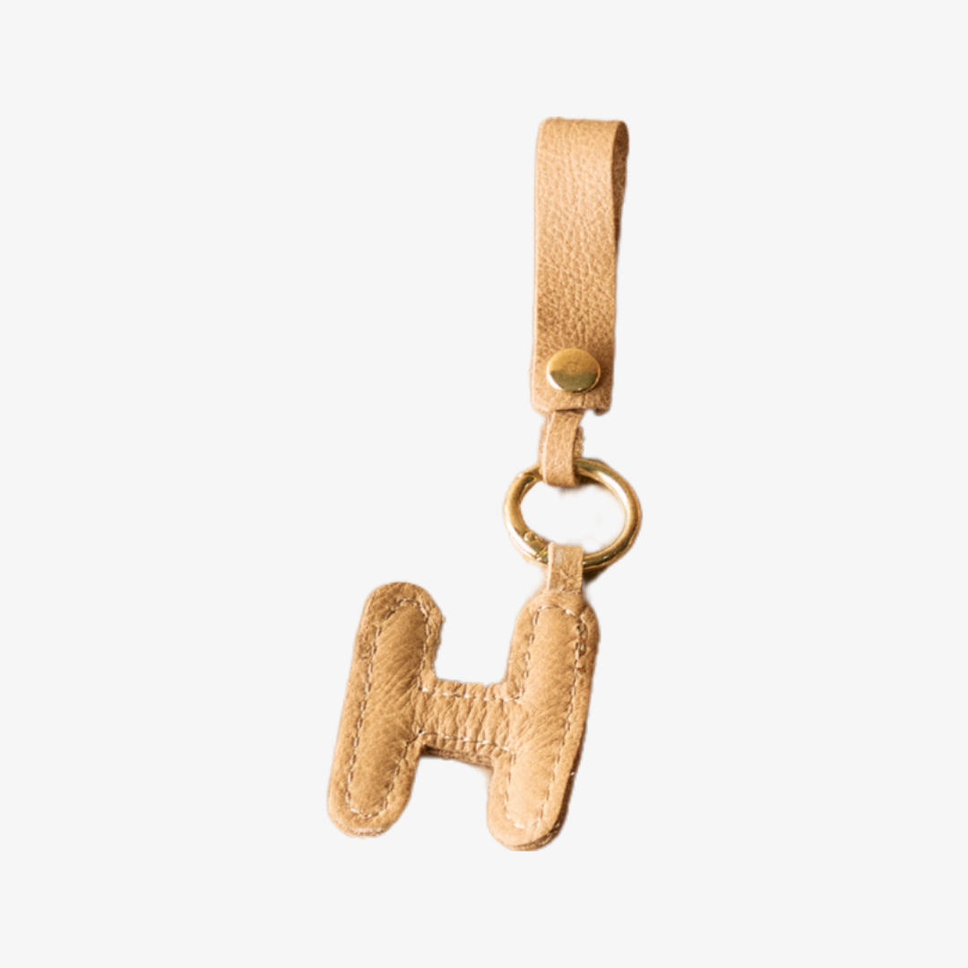 Key Ring Letters | Genuine Leather h Key Ring / Aqua Leather Key Ring by Thandana