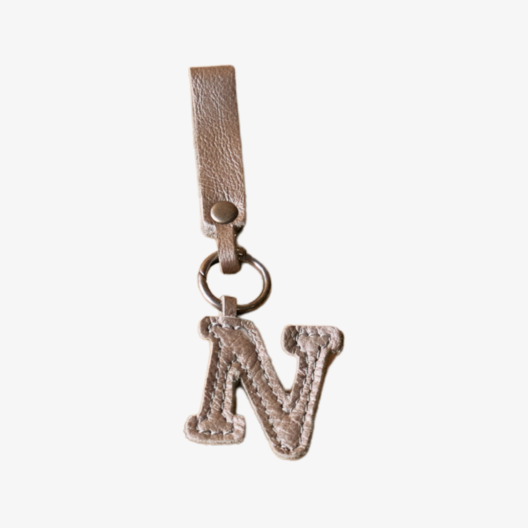 Key Ring Letters | Genuine Leather n Key Ring / Aqua Leather Key Ring by Thandana