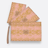 Kids Accessory Pouches 3 in 1 | Laminated Fabric with Genuine Leather Python - Bloom / Chunky Zip Pouch by Thandana
