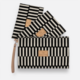 Kids Accessory Pouches 3 in 1 | Laminated Fabric with Genuine Leather Indie - Pitch / Chunky Zip Pouch by Thandana