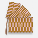 Kids Accessory Pouches 3 in 1 | Laminated Fabric with Genuine Leather Indie - Sunset / Chunky Zip Pouch by Thandana