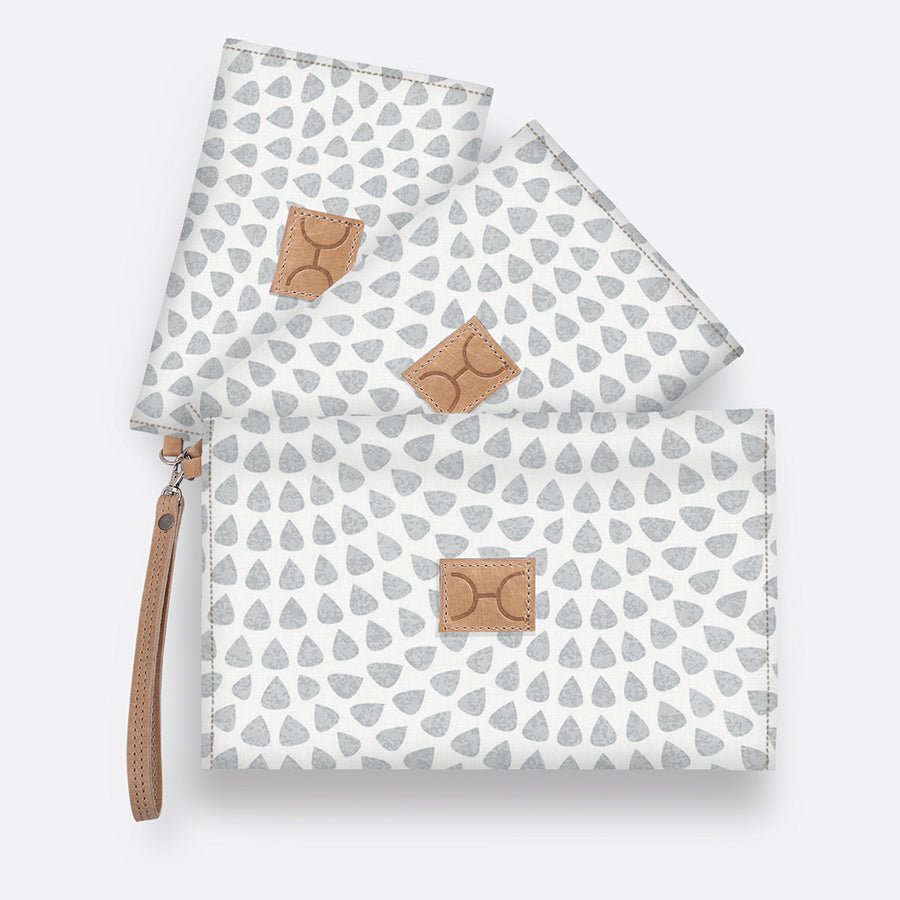 Kids Accessory Pouches 3 in 1 | Laminated Fabric with Genuine Leather Scale Away with me - Moonstruck / Chunky Zip