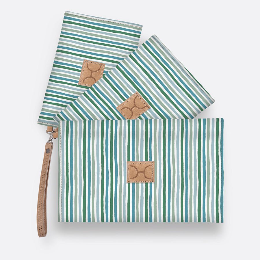 Kids Accessory Pouches 3 in 1 | Laminated Fabric with Genuine Leather Pouch by Thandana
