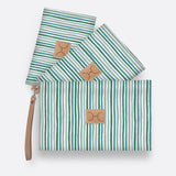 Kids Accessory Pouches 3 in 1 | Laminated Fabric with Genuine Leather Pouch by Thandana