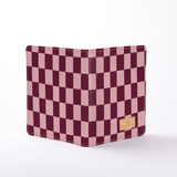 Kids B5 Notebook Hardcover | Laminated Fabric Checkmate - Cherry / Chunky Zip Notebook Cover by Thandana
