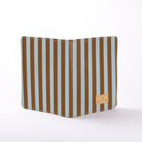 Kids B5 Notebook Hardcover | Laminated Fabric Coastal Stripe - Blue / Chunky Zip Notebook Cover by Thandana