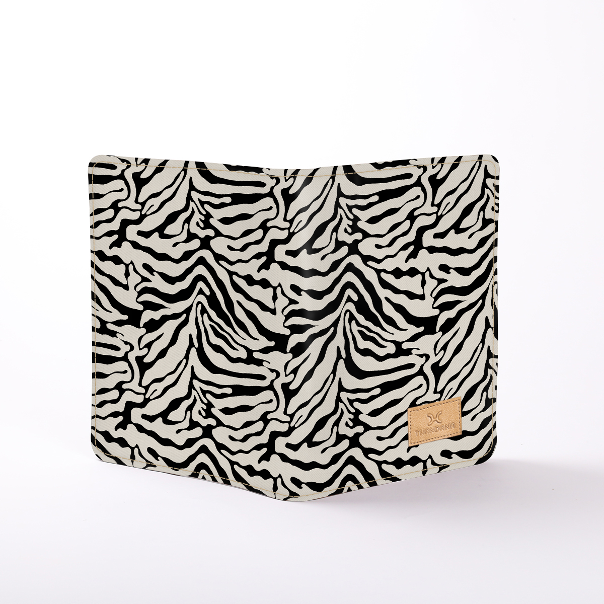 Kids B5 Notebook Hardcover | Laminated Fabric Nomad Stripe - Pitch / Chunky Zip Notebook Cover by Thandana