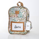 Kids Backpack | Laminated Fabric with Genuine Leather Confetti - All About / Chunky Zip Kids Backpack by Thandana