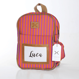 Kids Backpack | Laminated Fabric with Genuine Leather Linear - Preppy / Chunky Zip Kids Backpack by Thandana