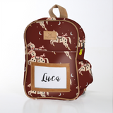 Kids Backpack | Laminated Fabric with Genuine Leather Midnight Pony - Cherry / Chunky Zip Kids Backpack by Thandana