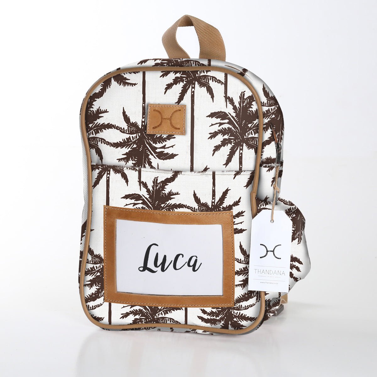 Kids Backpack | Laminated Fabric with Genuine Leather Palm - Neutral / Chunky Zip Kids Backpack by Thandana