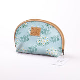 Kids Big Mouth Bag | Laminated Fabric Crazy Daisy - Sage / Chunky Zip Make Up Fabric Bag by Thandana