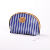Kids Big Mouth Bag | Laminated Fabric Linear - Jet / Chunky Zip Make Up Fabric Bag by Thandana