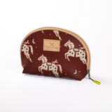 Kids Big Mouth Bag | Laminated Fabric Midnight Pony - Cherry / Chunky Zip Make Up Fabric Bag by Thandana
