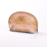 Kids Big Mouth Bag | Laminated Fabric Python - Bloom / Chunky Zip Make Up Fabric Bag by Thandana