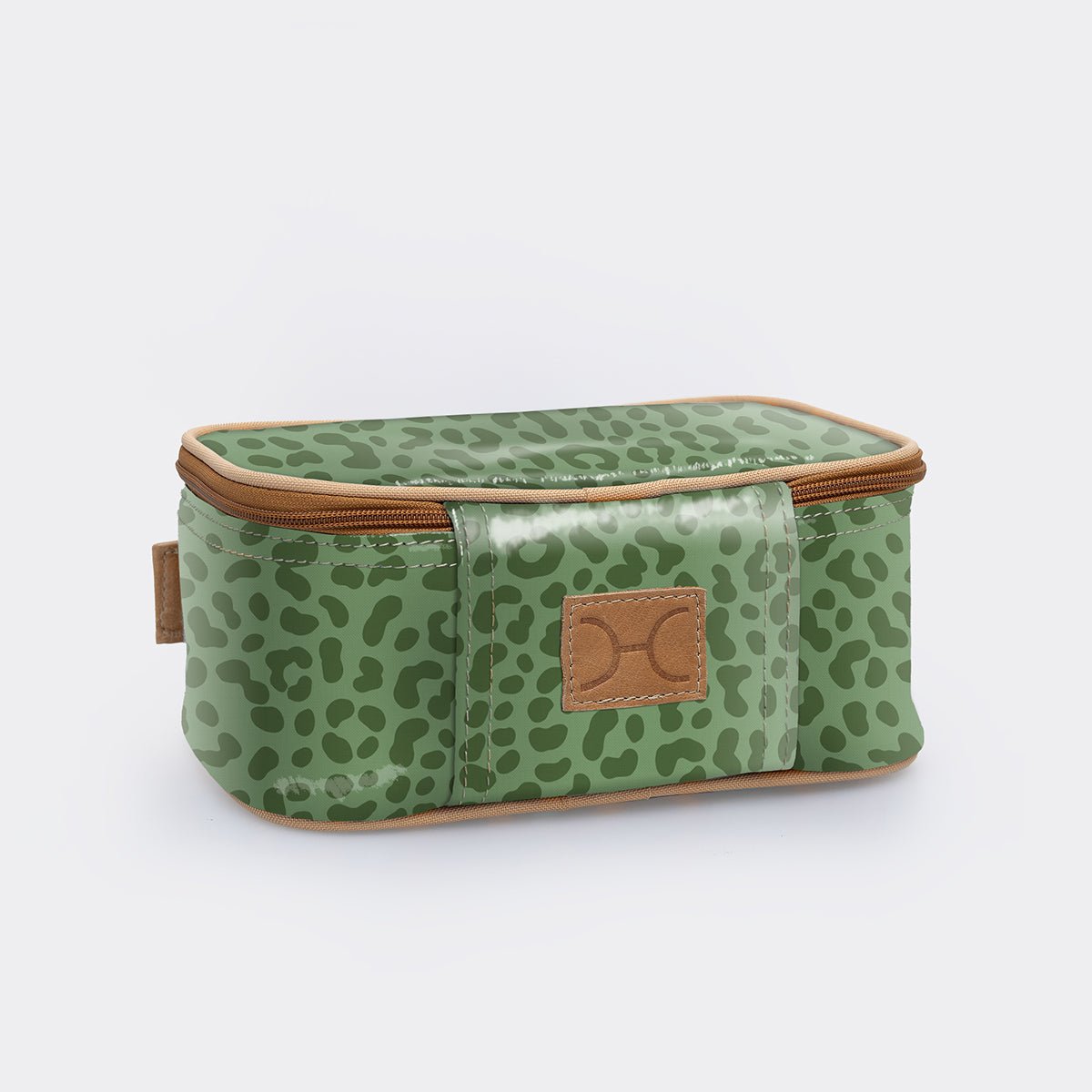 Kids Box Vanity | Laminated Fabric Cheetah - Olive Vanity Fabric by Thandana