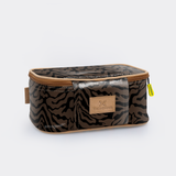 Kids Box Vanity | Laminated Fabric Nomad Stripe - Coffee Vanity Fabric by Thandana