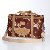 Kids Caddy Cooler | Laminated Fabric with Genuine Leather Midnight Pony - Cherry / Chunky Zip Caddy Cooler by Thandana