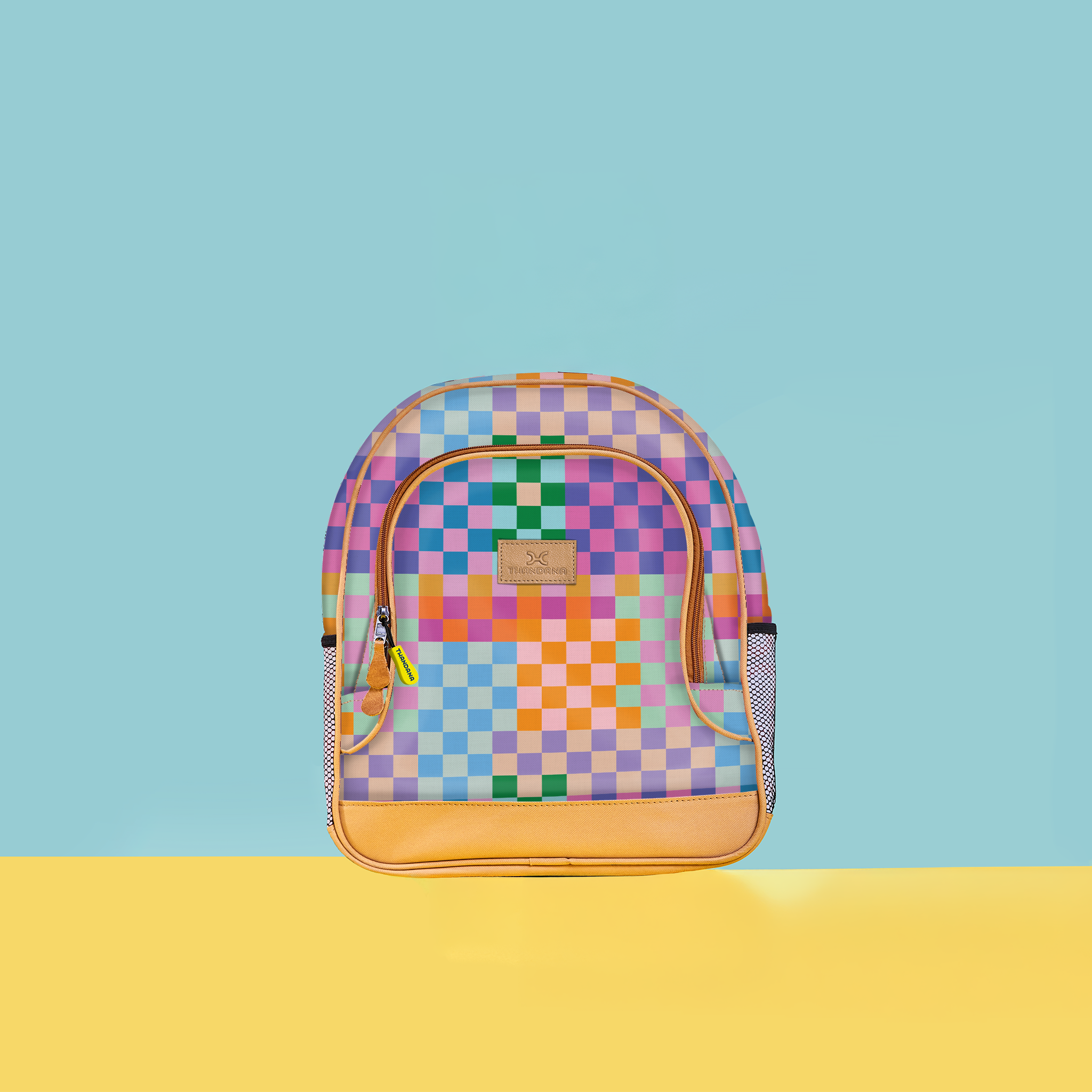 Kids Chubbie Backpack | Laminated Fabric Checker - Preppy Kids Backpack by Thandana