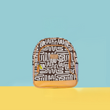 Kids Chubbie Backpack | Laminated Fabric Geo - Black Kids Backpack by Thandana