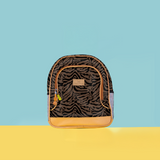 Kids Chubbie Backpack | Laminated Fabric Nomad Stripe - Coffee Kids Backpack by Thandana