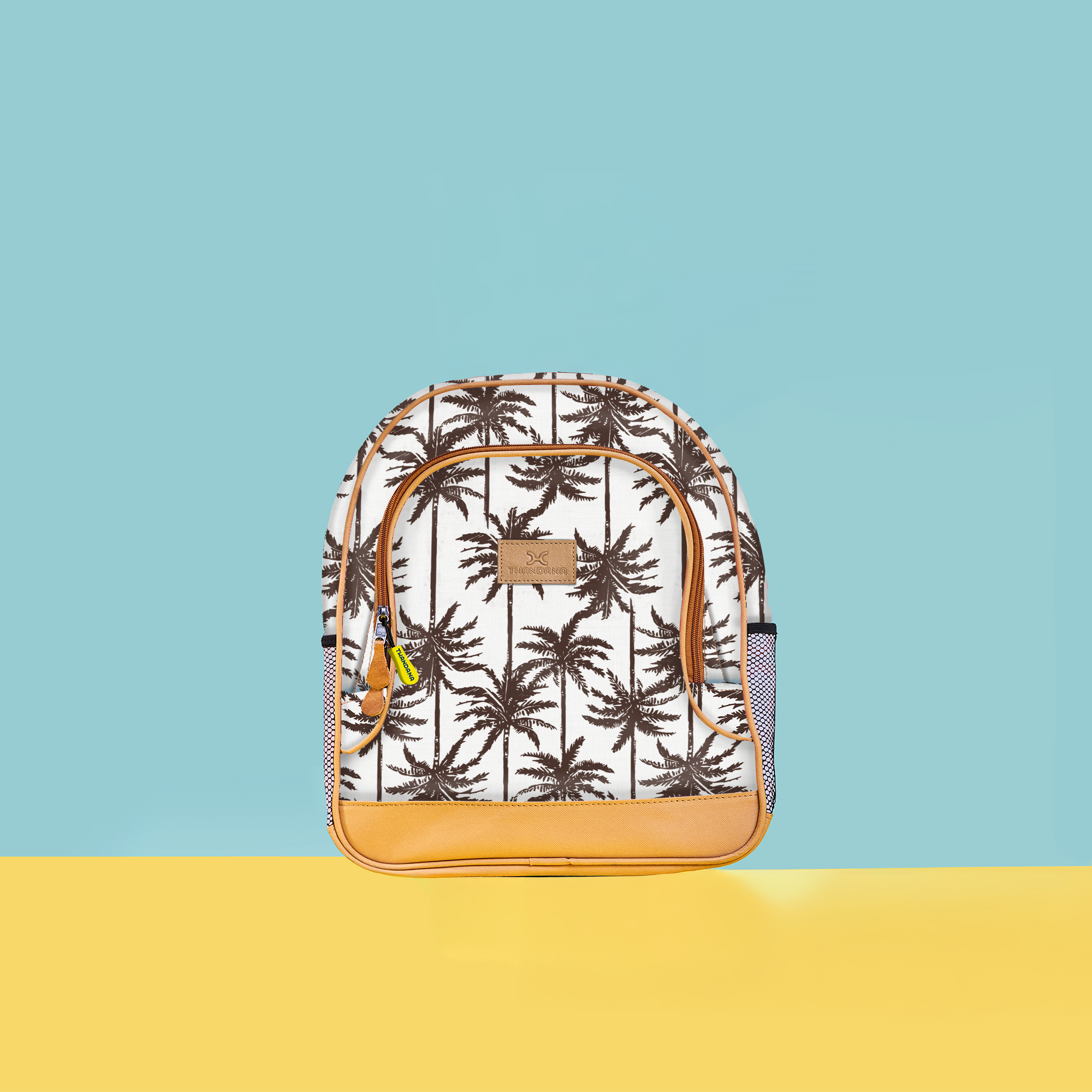 Kids Chubbie Backpack | Laminated Fabric Palm - Neutral Kids Backpack by Thandana