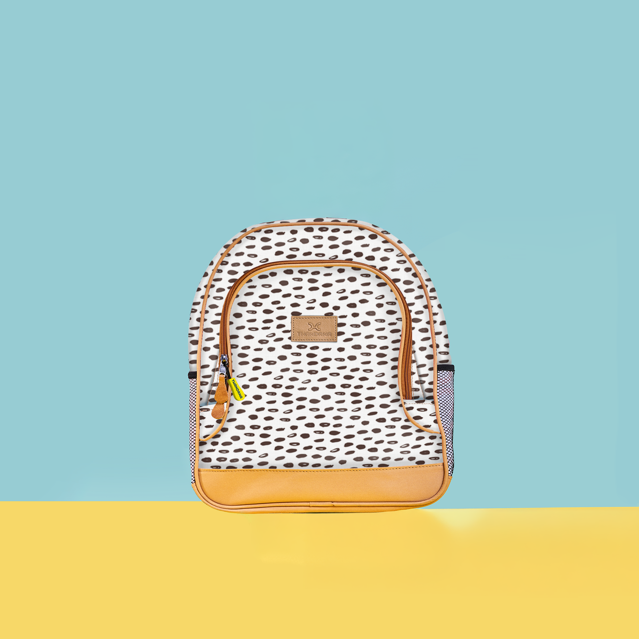Kids Chubbie Backpack | Laminated Fabric Seeds - White Kids Backpack by Thandana