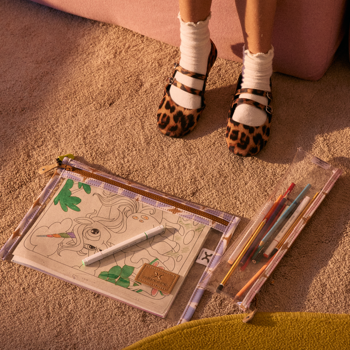 Kids Clear A4 Pouch | Laminated Fabric Pouch by Thandana