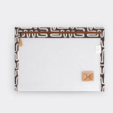 Kids Clear A4 Pouch | Laminated Fabric Geo - Black / Chunky Zip Pouch by Thandana