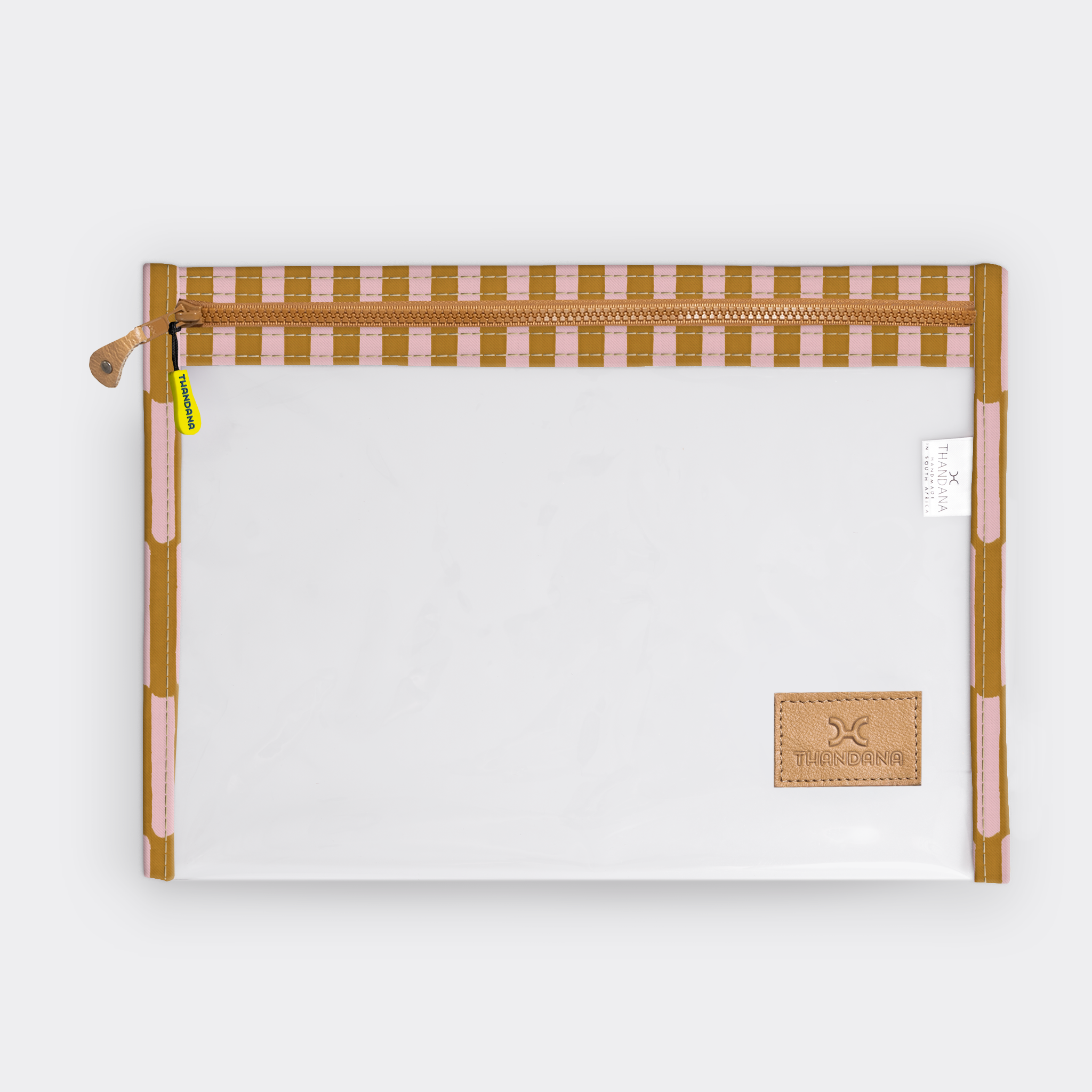 Kids Clear A4 Pouch | Laminated Fabric Indie - Sunset / Chunky Zip Pouch by Thandana