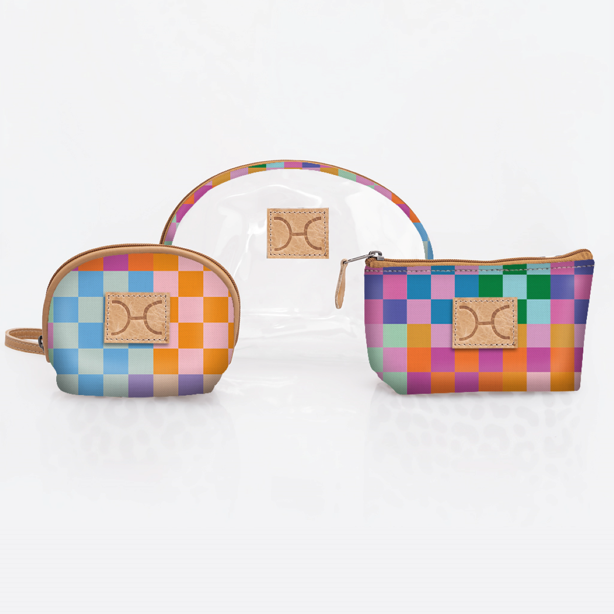 Kids Clear Big Mouth Set | Laminated Fabric Checker - Preppy Vanity Fabric by Thandana