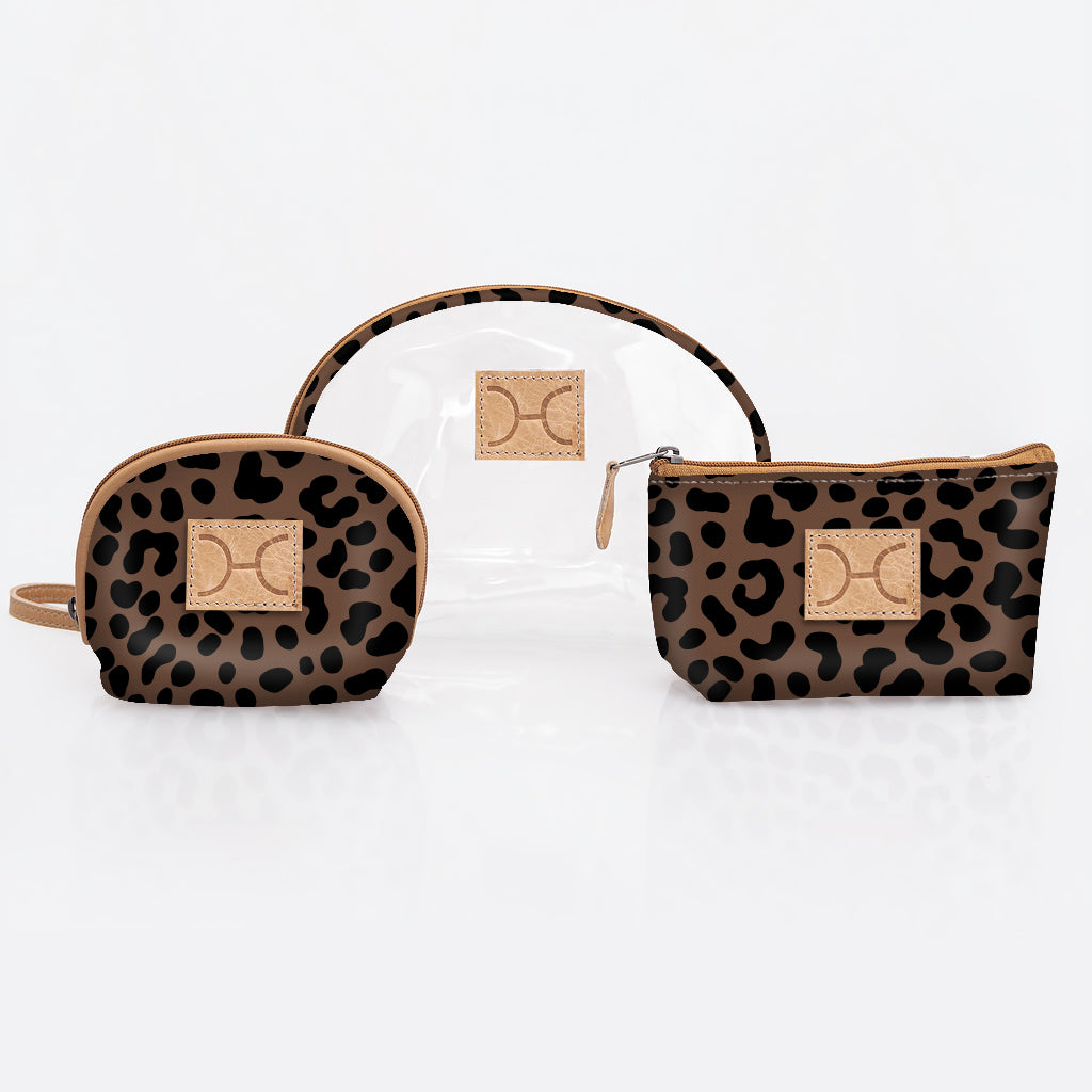 Kids Clear Big Mouth Set | Laminated Fabric Cheetah – Coffee Vanity Fabric by Thandana