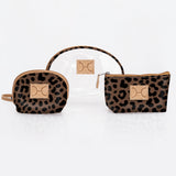 Kids Clear Big Mouth Set | Laminated Fabric Cheetah – Coffee Vanity Fabric by Thandana