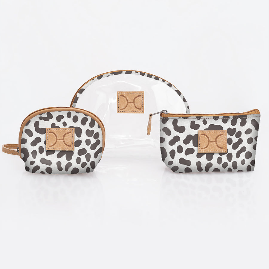 Kids Clear Big Mouth Set | Laminated Fabric Cheetah – White Vanity Fabric by Thandana