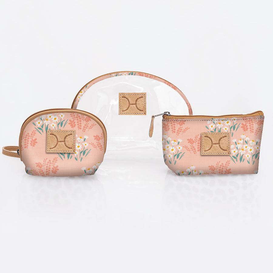 Kids Clear Big Mouth Set | Laminated Fabric Crazy Daisy - Blush Vanity Fabric by Thandana