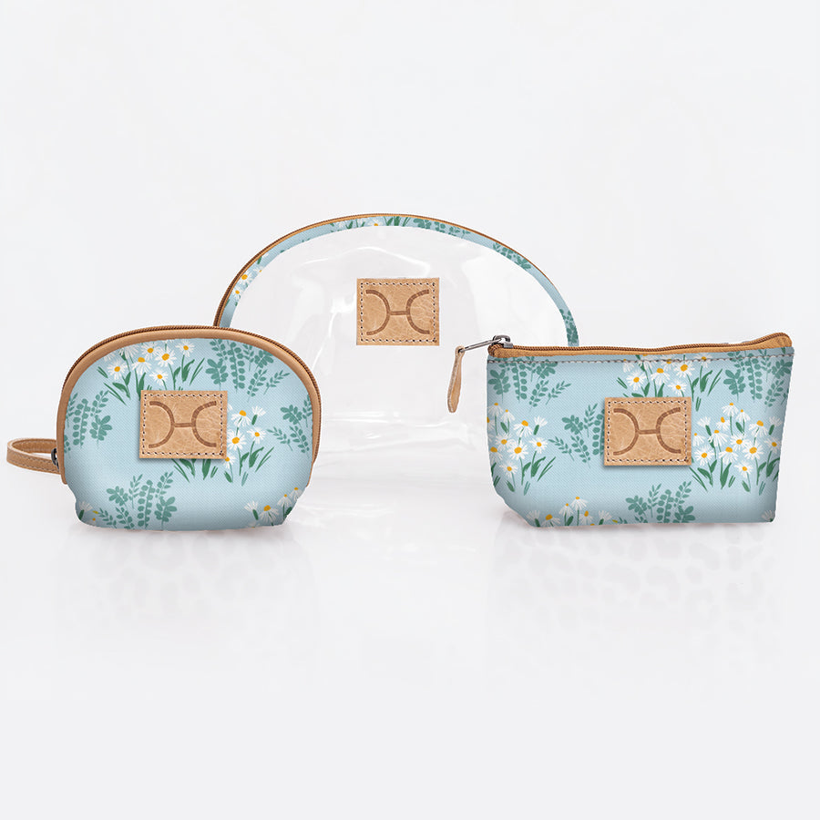 Kids Clear Big Mouth Set | Laminated Fabric Crazy Daisy - Sage Vanity Fabric by Thandana