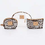 Kids Clear Big Mouth Set | Laminated Fabric Geo – Black Vanity Fabric by Thandana