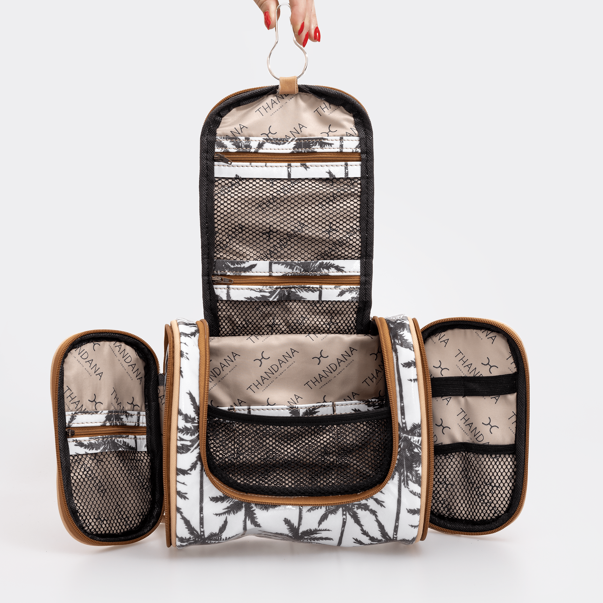 Kids Compact Travel Vanity | Laminated Fabric with Genuine Leather Vanity Fabric by Thandana