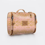 Kids Compact Travel Vanity | Laminated Fabric with Genuine Leather Python - Bloom Vanity Fabric by Thandana