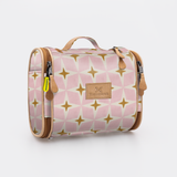 Kids Compact Travel Vanity | Laminated Fabric with Genuine Leather Nova - Blush Vanity Fabric by Thandana